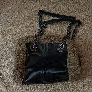 Black & Brown  Women's Bag from Zara shearling border faux leather purse.